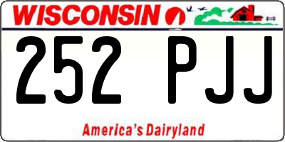 WI license plate 252PJJ