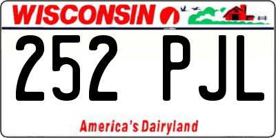 WI license plate 252PJL