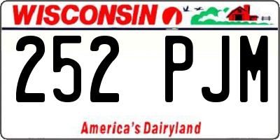 WI license plate 252PJM