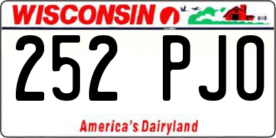 WI license plate 252PJO