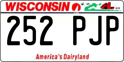 WI license plate 252PJP