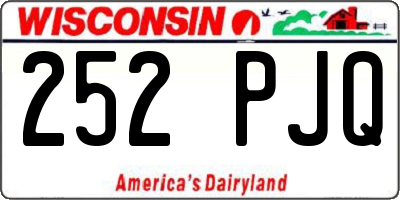 WI license plate 252PJQ