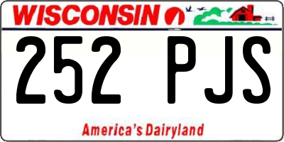 WI license plate 252PJS