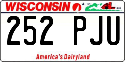 WI license plate 252PJU