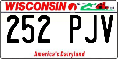 WI license plate 252PJV