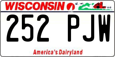 WI license plate 252PJW