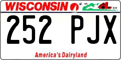 WI license plate 252PJX
