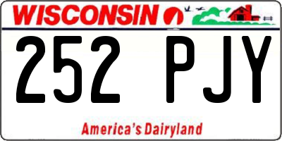 WI license plate 252PJY