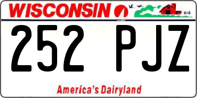 WI license plate 252PJZ