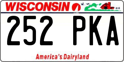 WI license plate 252PKA