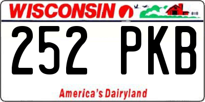 WI license plate 252PKB