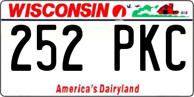 WI license plate 252PKC