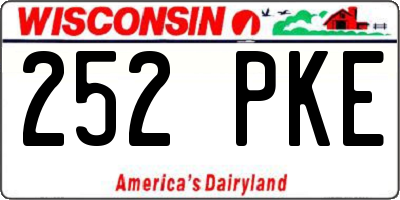 WI license plate 252PKE