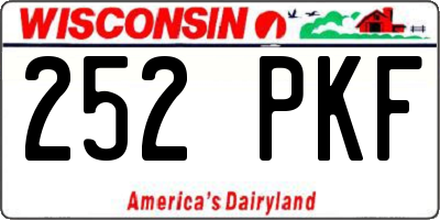 WI license plate 252PKF