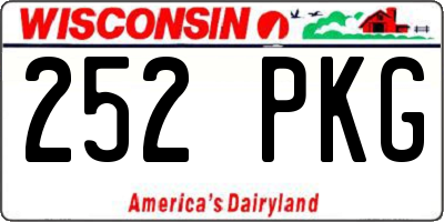 WI license plate 252PKG