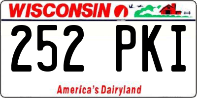 WI license plate 252PKI