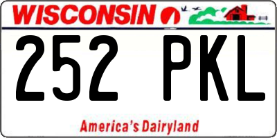 WI license plate 252PKL