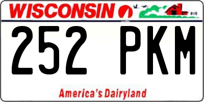 WI license plate 252PKM