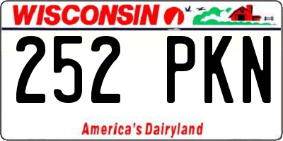 WI license plate 252PKN
