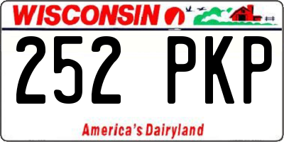 WI license plate 252PKP