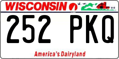 WI license plate 252PKQ