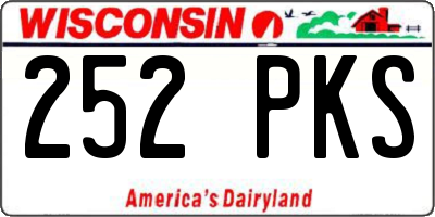 WI license plate 252PKS
