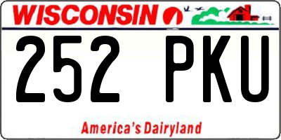 WI license plate 252PKU