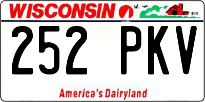 WI license plate 252PKV