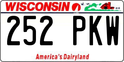 WI license plate 252PKW