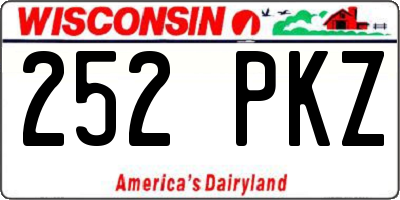 WI license plate 252PKZ