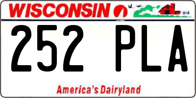 WI license plate 252PLA