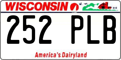 WI license plate 252PLB