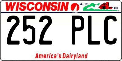 WI license plate 252PLC