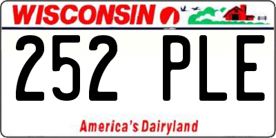 WI license plate 252PLE
