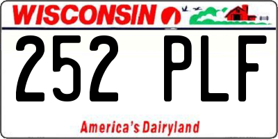 WI license plate 252PLF