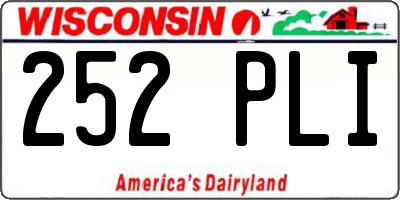 WI license plate 252PLI