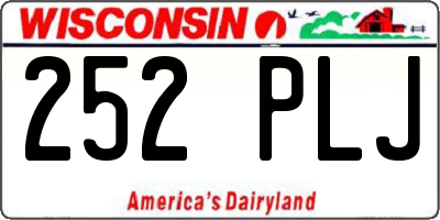 WI license plate 252PLJ