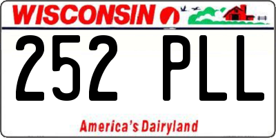 WI license plate 252PLL