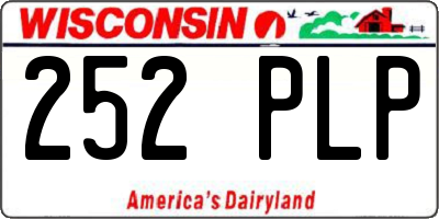 WI license plate 252PLP