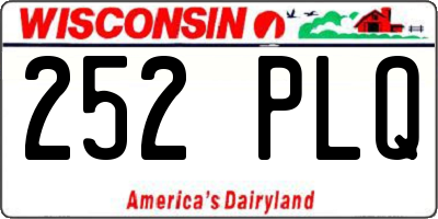 WI license plate 252PLQ