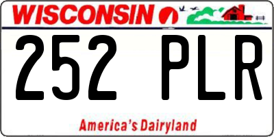 WI license plate 252PLR