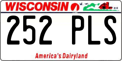 WI license plate 252PLS
