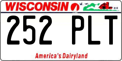 WI license plate 252PLT