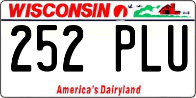 WI license plate 252PLU
