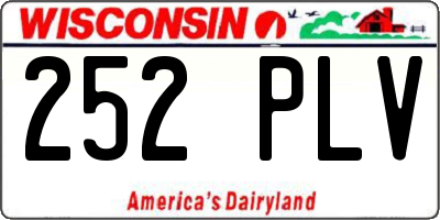 WI license plate 252PLV