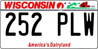 WI license plate 252PLW