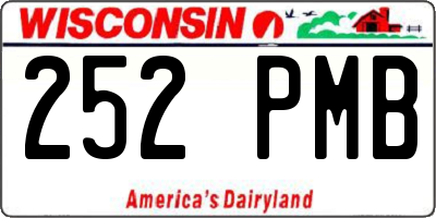 WI license plate 252PMB