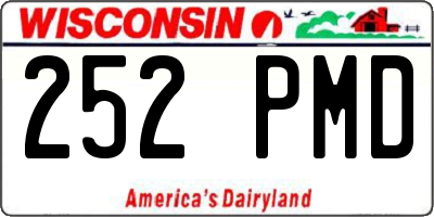 WI license plate 252PMD