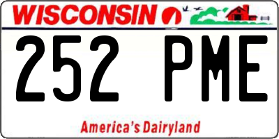 WI license plate 252PME