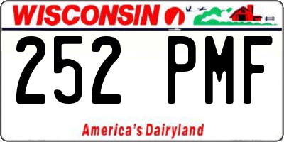 WI license plate 252PMF